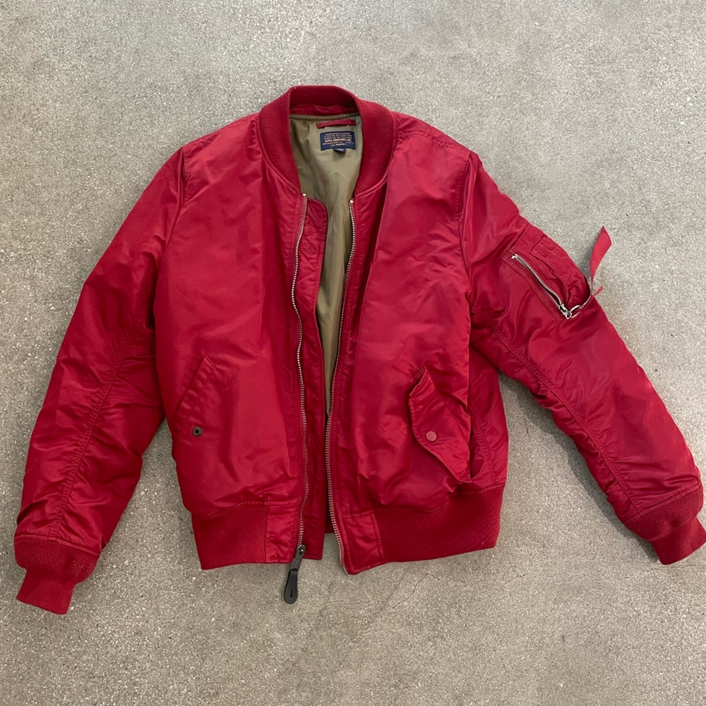 Alpha Industries red bomber jacket. Like new.